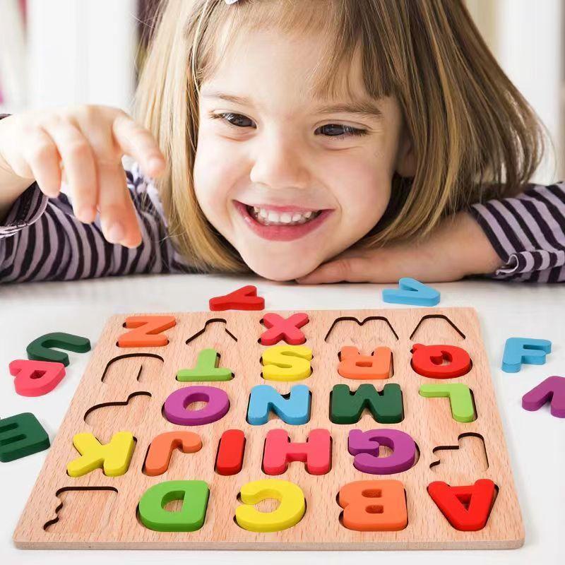 Digital Puzzle Wooden Toys Number Letter