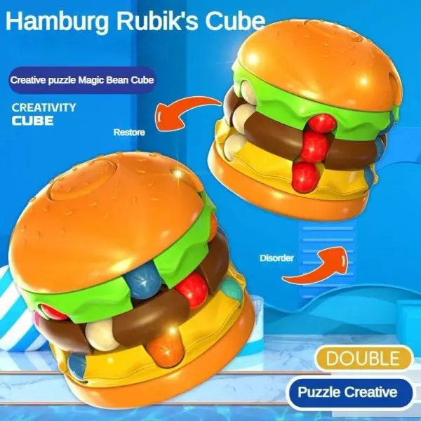 1 Pcs Burger Magic  Cube Toy & Cube Rotation
